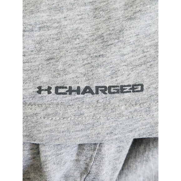 Lot of 2 Under Armour T-Shirts Men's L Gray Black Graphic Print Charged Heatgear - Picture 8 of 9